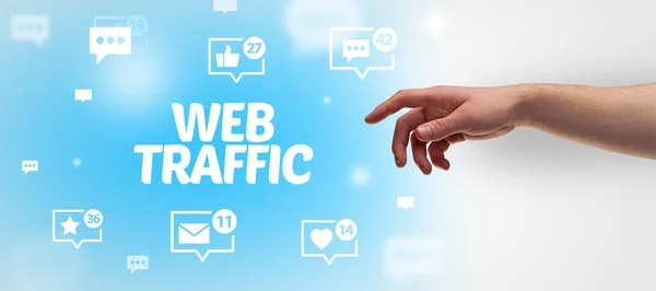 Gros Plan Sur Inscription Web Traffic Concept Réseautage Social — Photo