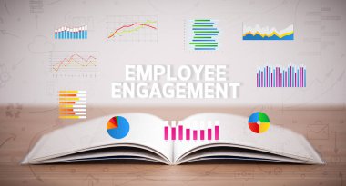 EMPLOYEE ENGAGEMENT yazıtlı açık kitap, yeni iş konsepti