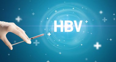 Virüs aşılı şırınga iğnesi ve HBV kısaltması, panzehir konsepti