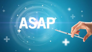 Virüs aşılı şırınga iğnesi ve kısa sürede kısaltma, panzehir konsepti