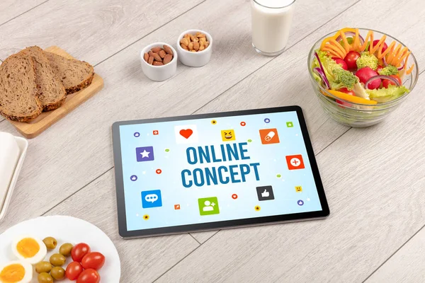 ONLINE CONCEPT yazıtlı Sağlıklı Tablet Pc bileşimi, Sosyal ağ kavramı