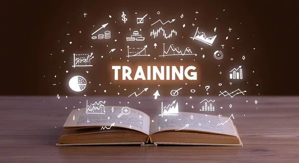 Training Inscription Coming Out Open Book Business Concept — Stock Photo, Image