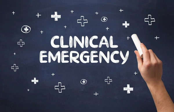 Ручний Малюнок Clinical Emergenty Напис Білою Крейдою Дошці Медична Концепція — стокове фото