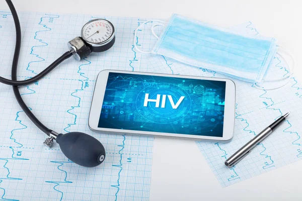 Close View Tablet Hiv Abbreviation Medical Concept — Stock Photo, Image