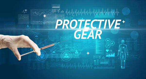 바이러스 백신과 Protective Gear 해독제 컨셉트 — 스톡 사진