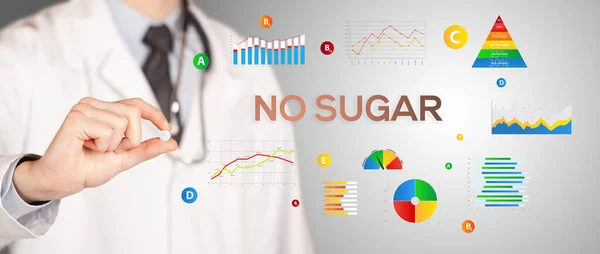 Nutritionist Giving You Pill Sugar Inscription Healthy Lifestyle Concept — Stock Photo, Image