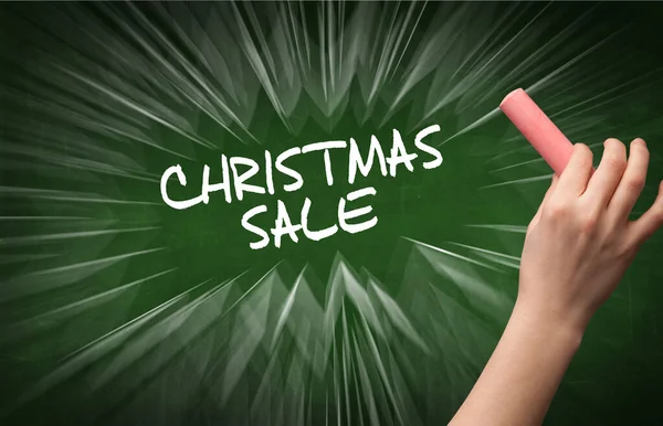 Handtekening Christmas Sale Inscriptie Met Wit Krijt Schoolbord Online Shopping — Stockfoto