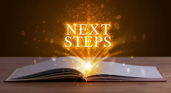 Next Steps登记出自一本开放的书 一个教育理念 — 图库照片
