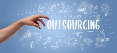 OutTSOURCING yazıt, modern iş çözümleri kavramına yakın çekim