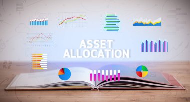 ASSET ALLOCATION yazıtlı açık kitap, yeni iş konsepti