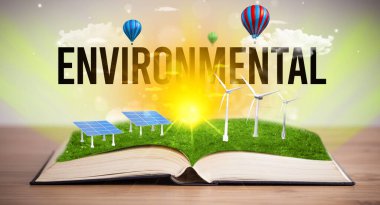 ENVIRONMENTAL yazıtlı açık kitap, yenilenebilir enerji kavramı