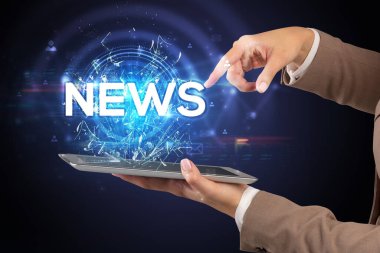 NEWS kısaltmalı dokunmatik ekran, modern teknoloji konsepti