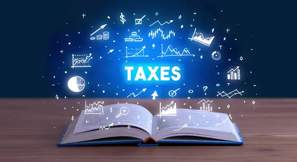 公开书籍 商业概念中的税务登记 — 图库照片