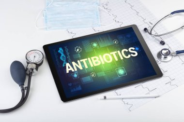 ANTIBIOTICS yazıtlı tablet ve tıbbi malzeme, önleme kavramı