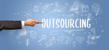 OutTSOURCING yazıt, modern iş çözümleri kavramına yakın çekim
