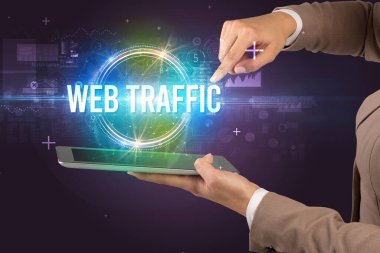 Web TRAFFIC yazıtlı dokunmatik ekran, yeni teknoloji konsepti