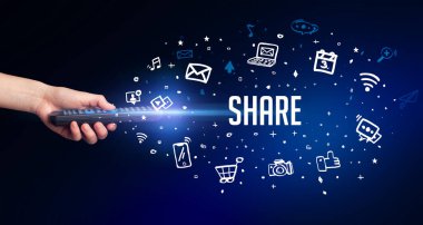 Paylaşımlı kablosuz ağ bağlantısı, sosyal medya kavramı