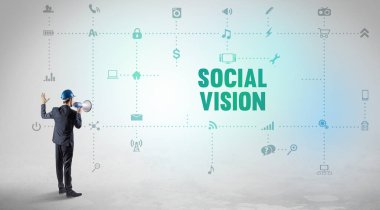 SOCIAL VISION yazıt kavramına sahip yeni bir sosyal medya platformu üzerinde çalışan mühendis