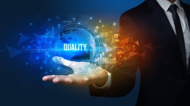 Zarif el ele tutuşma nitelik yazması, dijital teknoloji konsepti