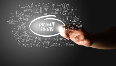 El teması Özellik Yazısı, el çizimi simgeleri, iş planı kavramı