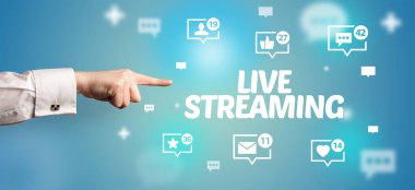 LIVE STREAMING yazıt, sosyal ağ kavramına yakın çekim