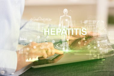 HEPATITIS yazıtlı elektronik tıbbi kayıt, tıbbi teknoloji konsepti