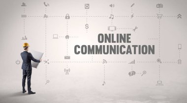 ONLINE COMUNICATION yazıt kavramı ile yeni bir sosyal medya platformu üzerinde çalışan mühendis