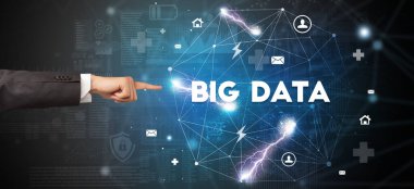 Büyük Veritabanı yazıtlarına el işareti, modern teknoloji kavramı