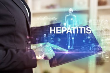 HEPATITIS yazıtlı elektronik tıbbi kayıt, tıbbi teknoloji konsepti