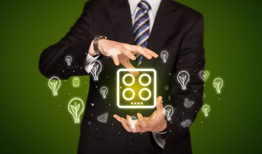 Sıcak yemek ikonu, sağlıklı yemek teslimatı konsepti.