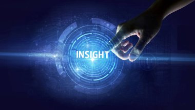 Elle kavrayış düğmesi, modern iş teknolojisi kavramı