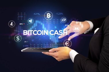 BITCOIN CASH yazıtlı dokunmatik ekran, iş fırsatı kavramı