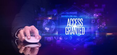 ACCESS GRANTED yazıtlı, siber güvenlik kavramına sahip kablosuz çevre.