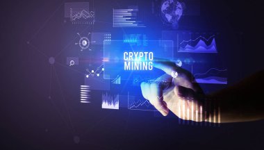 CRYPTO Madencilik yazıtları, yeni iş teknolojisi kavramı