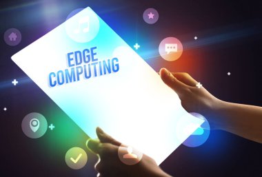 Fütüristik tablet EDGE Bilgisayarlı Yazı, Yeni Teknoloji Konsepti