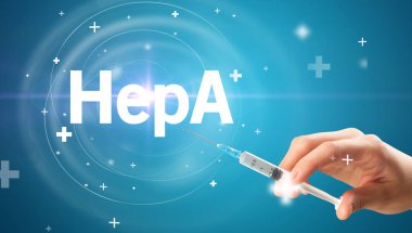 Virüs aşılı şırınga iğnesi ve HepA kısaltması, panzehir konsepti