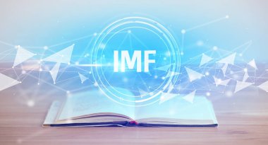 IMF kısaltması olan açık kitap, modern teknoloji kavramı