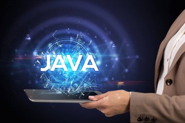 JAVA kısaltmalı dokunmatik ekran, modern teknoloji kavramı