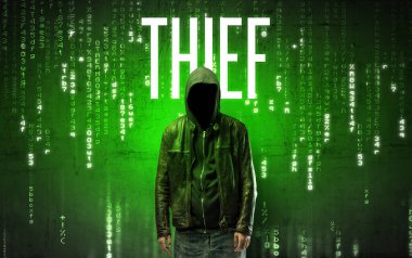 THIEF yazıtlı meçhul hacker, hack konsepti