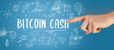 BITCOIN CASH yazıtı, modern iş çözümleri kavramına yakın plan.