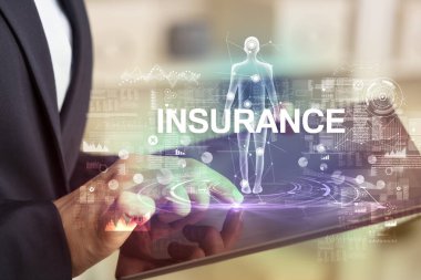 INSURANCE yazıtlı elektronik tıbbi kayıt, tıbbi teknoloji konsepti