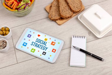 SOSYAL STRATEGY yazıtlı sağlıklı tablet Pc bileşimi, Sosyal ağ kavramı
