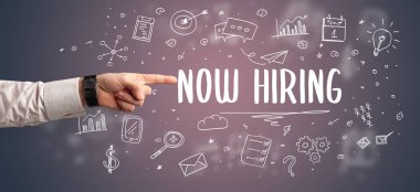 Şimdi işe alınma ilanına yakın çekim, modern iş çözümleri kavramı