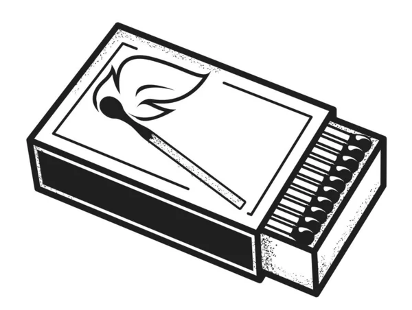 Κουτί Σπίρτων Ανοιχτό Σπιρτόκουτο Καμμένο Σπίρτο Στο Εξώφυλλο Διάνυσμα — Διανυσματικό Αρχείο
