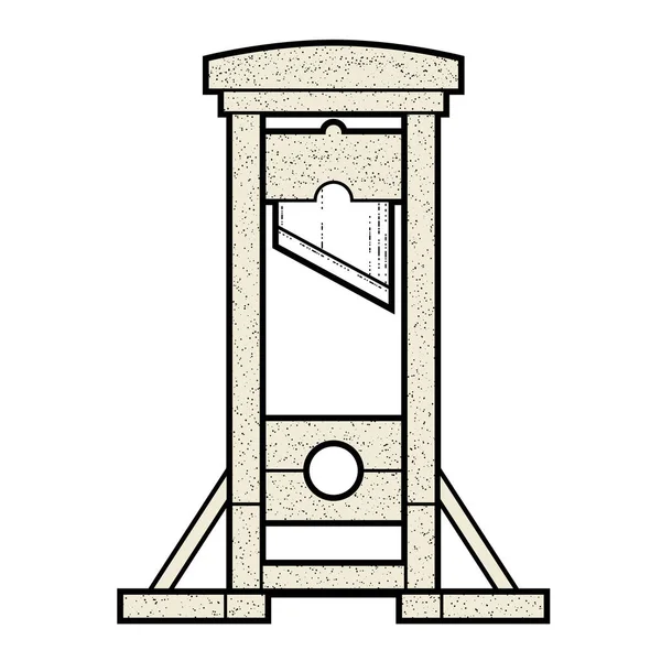 Guillotine Peine Capitale Par Décapitation Tête Coupée Exécution Médiévale Machine — Image vectorielle