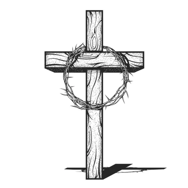 Korona Cierniowa Jezusa Chrystusa Krzyżu Cierń Ukrzyżowania Lub Kłujący Wieniec — Wektor stockowy