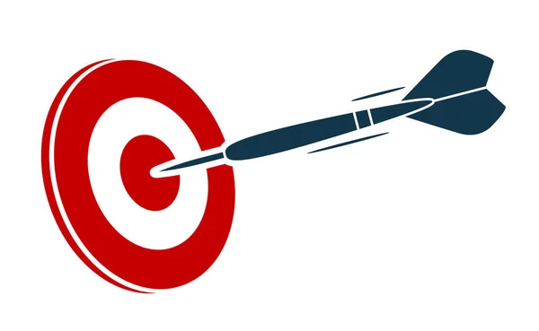 Target Hit Dartboard Dart Flying Aim Darts Competition Emblem Achievement — 图库矢量图片