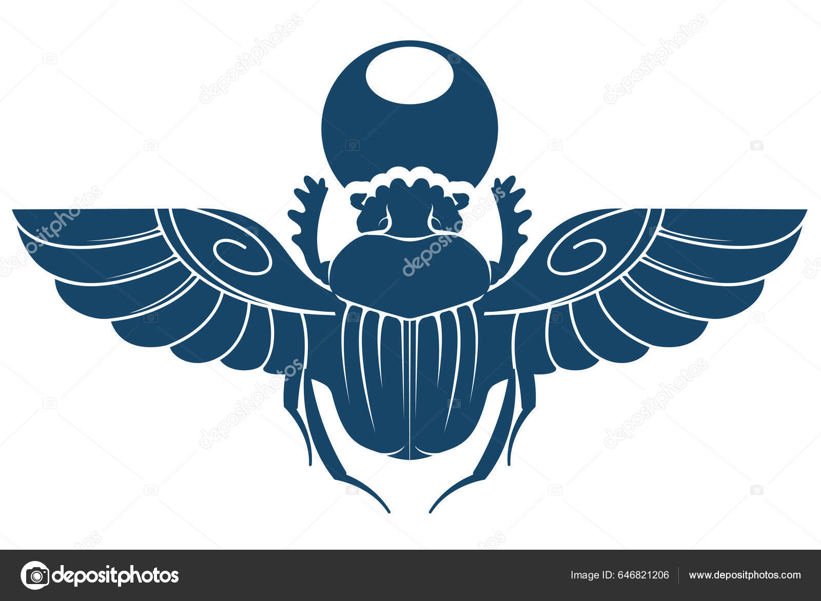 Ícone Liso Do Vetor Do Besouro Azul Do Escaravelho Com Asas