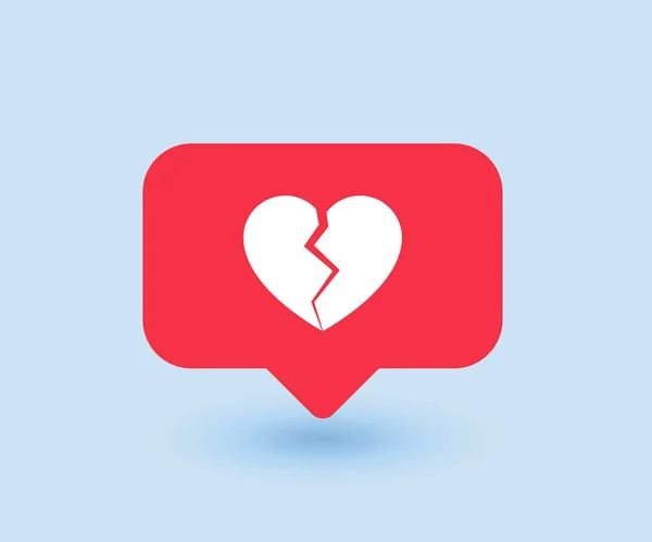 Sosyal Medyadaki Sembollerden Hoşlanmamak Kırık Kalpli Işaret Simgesi Vektör Gibi Telifsiz Stok Vektörler