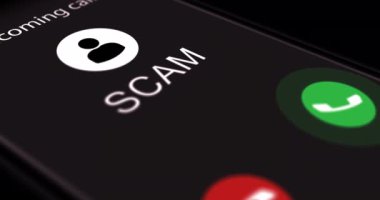 Dolandırıcı ya da dolandırıcı tarafından aranan akıllı telefon ekranı. Görüntüler.